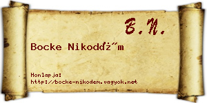 Bocke Nikodém névjegykártya